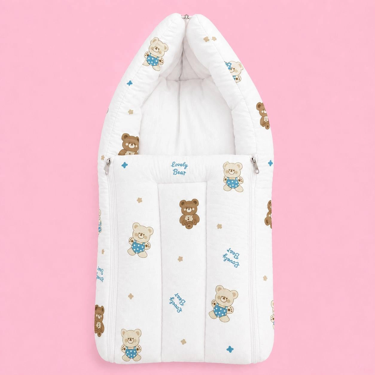 Baby Sleeping Bag And Carry Nest | Bear |  Bedding Set New Born Baby | Portable And Travel Friendly | 0-3 Months