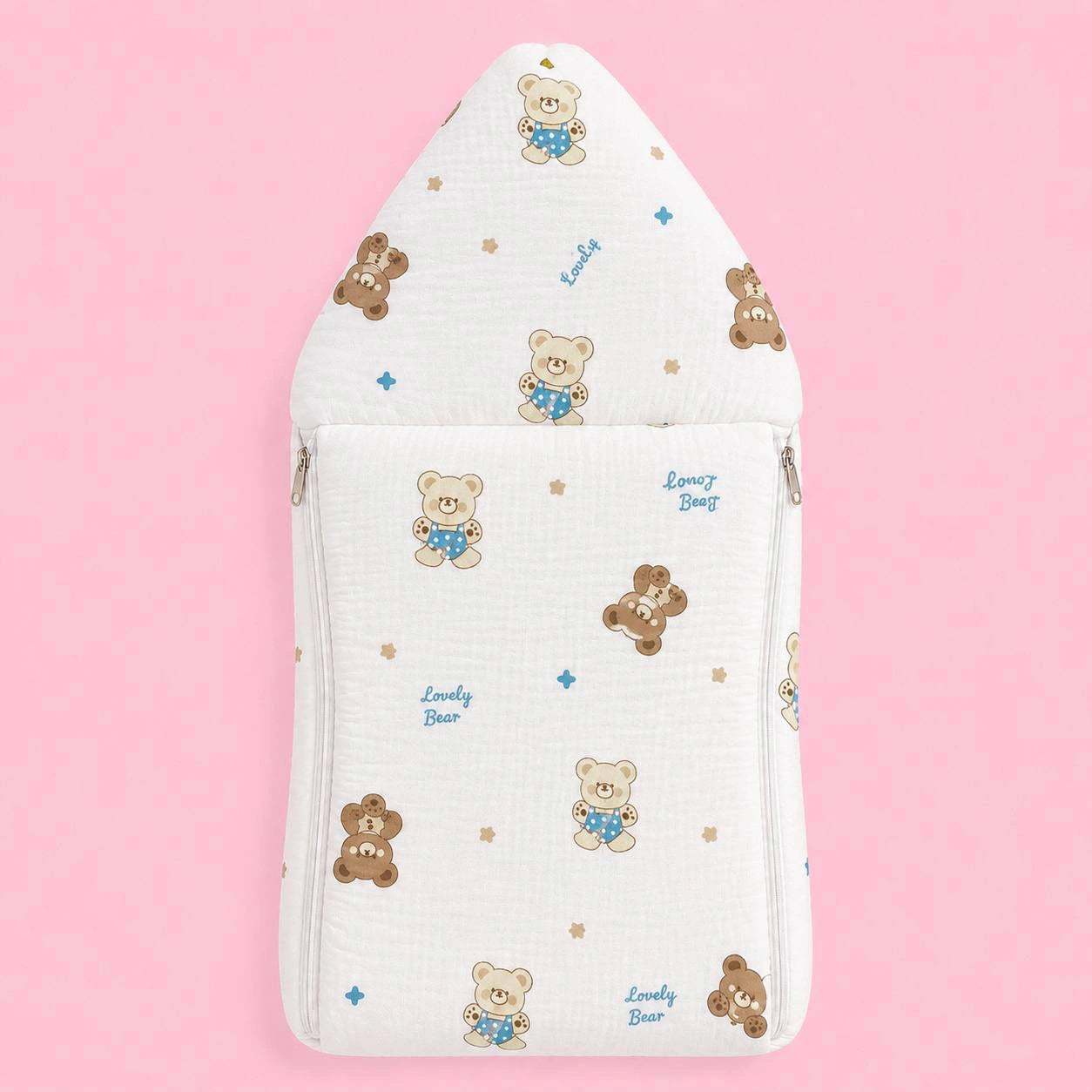 Baby Sleeping Bag And Carry Nest | Bear |  Bedding Set New Born Baby | Portable And Travel Friendly | 0-3 Months
