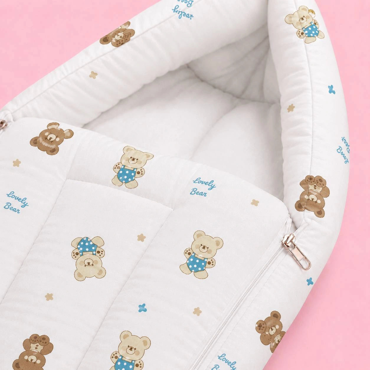 Baby Sleeping Bag And Carry Nest | Bear |  Bedding Set New Born Baby | Portable And Travel Friendly | 0-3 Months