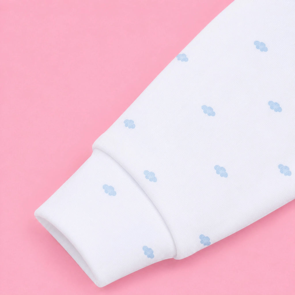 Baby Button Sleepsuit Cloud| 0-3 Months | Romper