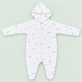 Baby Hooded Button Sleepsuit Cloud | 0-3 Months | Romper
