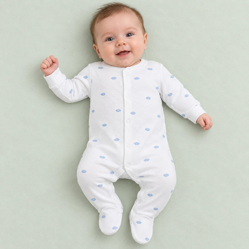 Baby Button Sleepsuit | 0-3 Months | Romper|