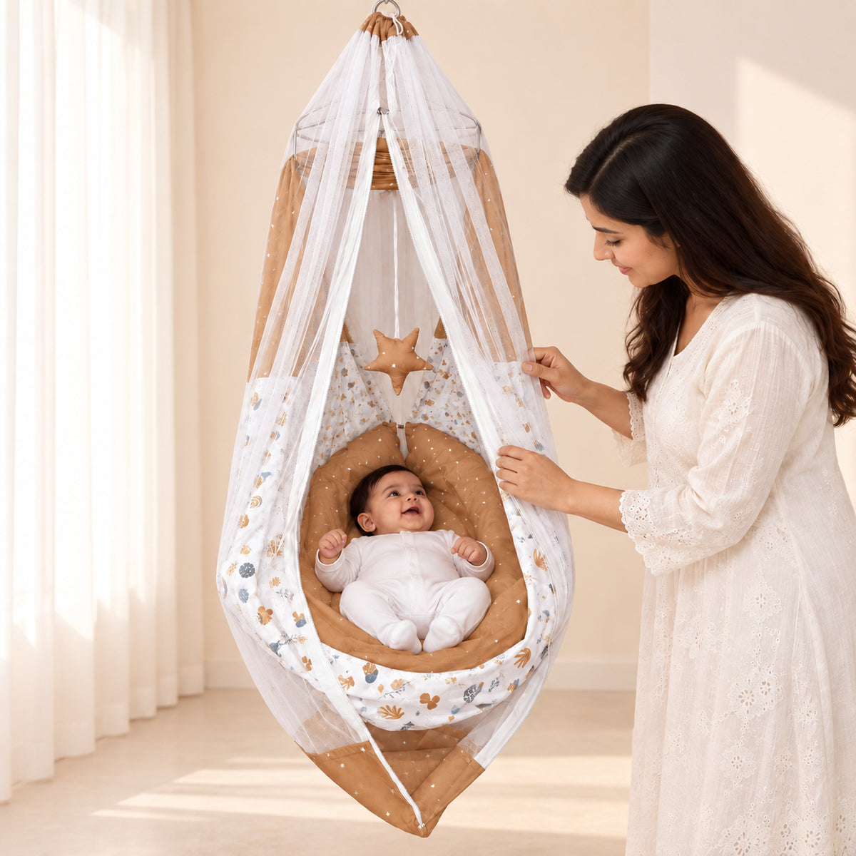 Baby Hanging Cradle with Mosquito Net