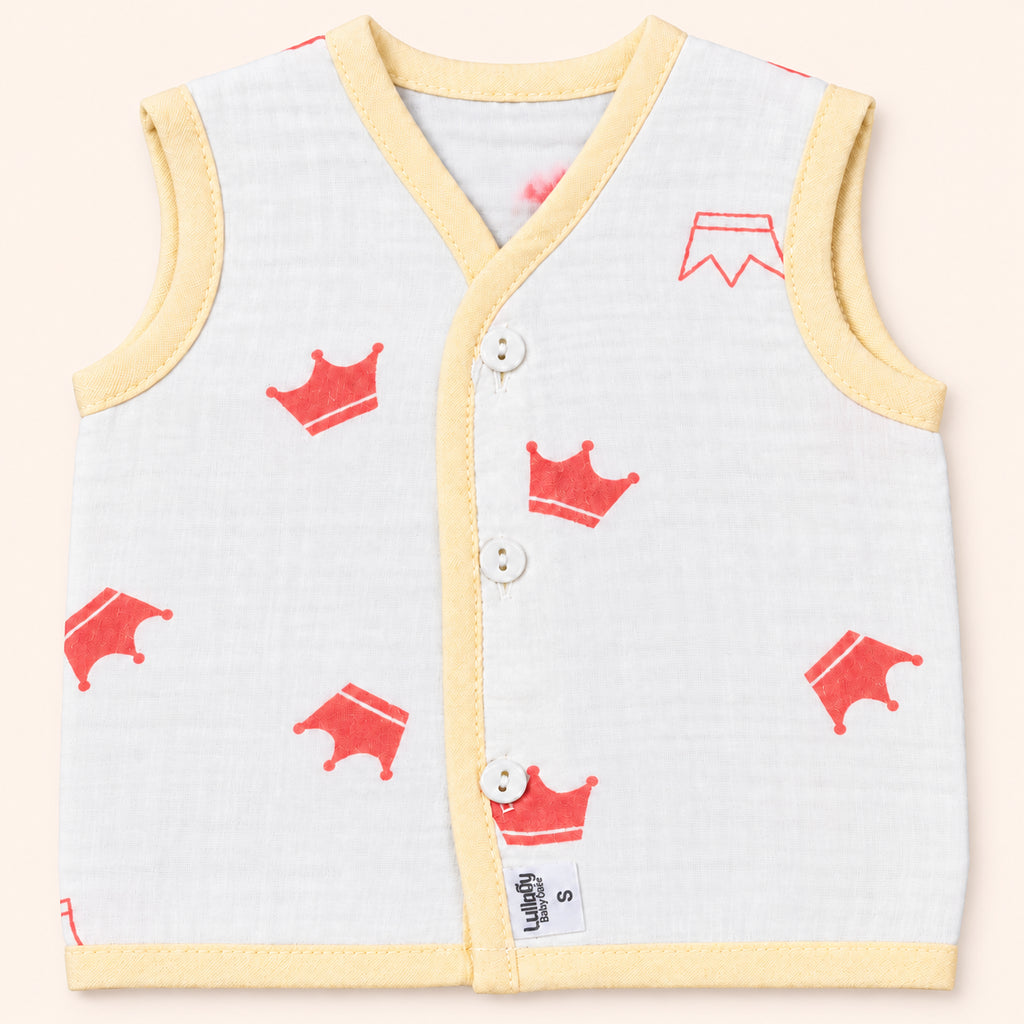 Muslin Sleeveless Baby Jabala|Crown|