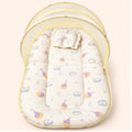 Printed Newborn Baby Net Bed with Pillow|Elephant|