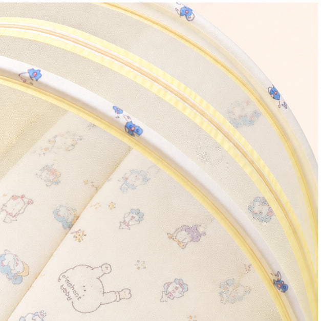 Printed Newborn Baby Net Bed with Pillow|Elephant|