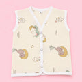 Crinkled Muslin Button Jabala | Moon | Soft Muslin Summer Wear For Babies | 0-3 Months  | Pack Of 1