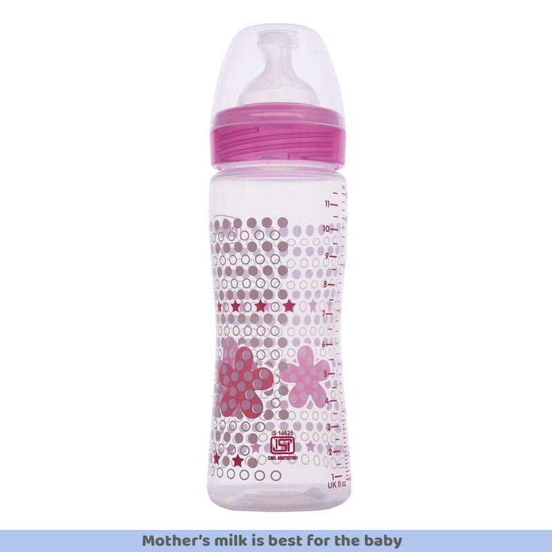 Chicco Well-Being Feeding Bottle 330ml Pink - Fast Flow