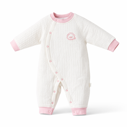 Baby Cotton Quilted Romper with Front Snap Buttons