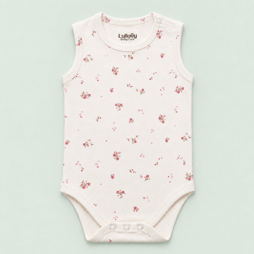Baby Sleeveless Floral Onesie | Flower | 0-3 Months