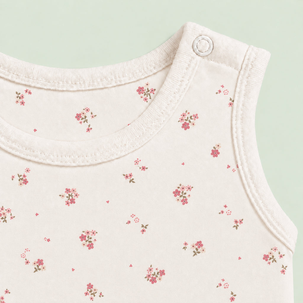 Baby Sleeveless Floral Onesie | Flower | 0-3 Months