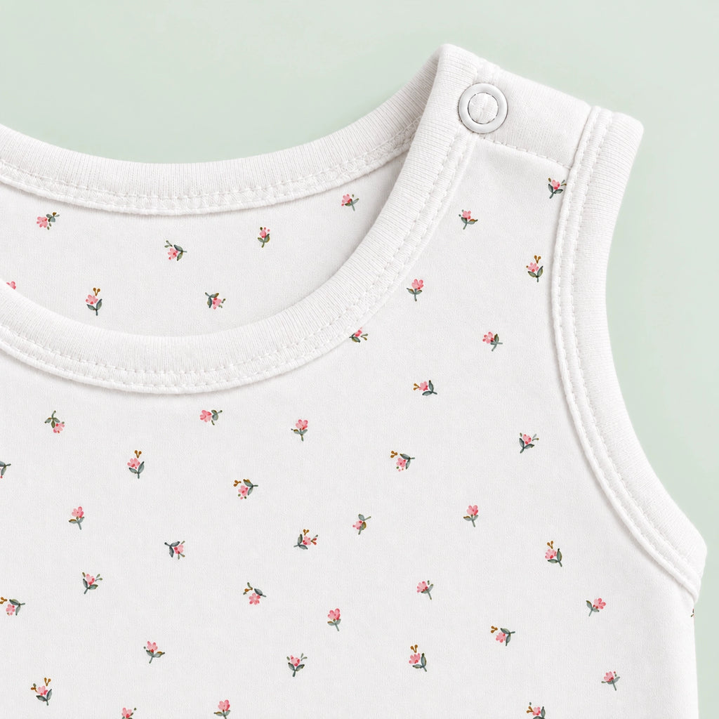 Baby Sleeveless Floral Onesie| 0-3 Months|