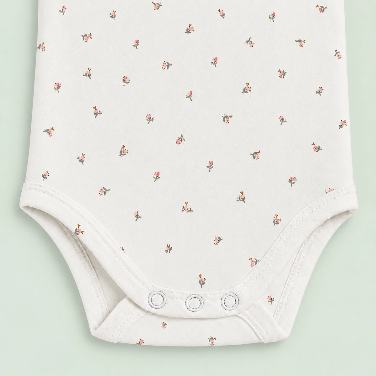 Baby Sleeveless Floral Onesie White Flower – 0-3 Months