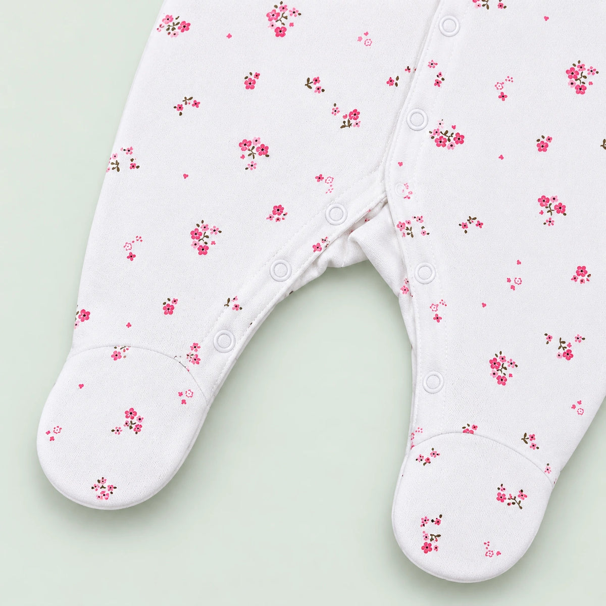 Baby Button Sleepsuit Flower| 0-3 Months | Romper