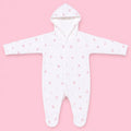 Baby Hooded Zip Sleepsuit Flower| 0-3 Months | Romper
