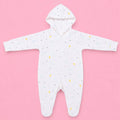 Baby Hooded Zip Sleepsuit Moon  | 0-3 Months | Romper