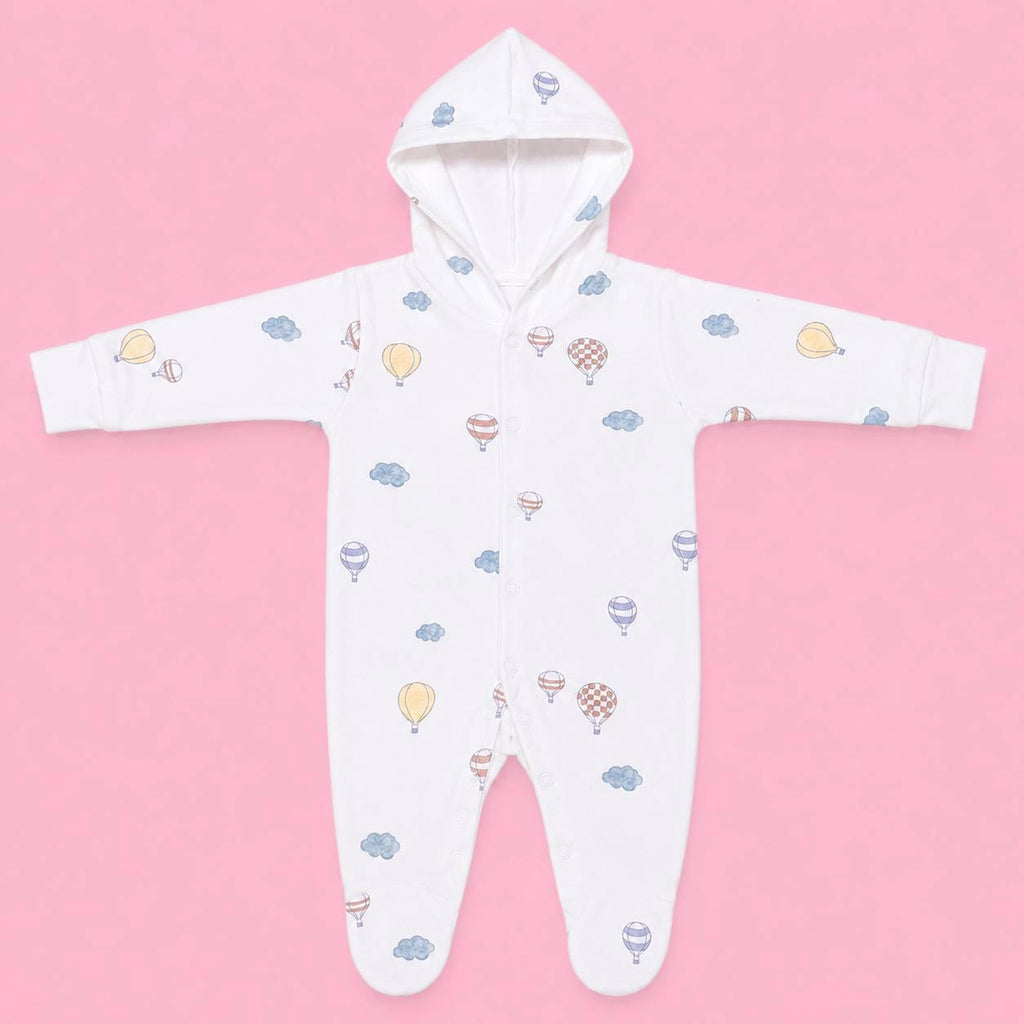 Baby Hooded Zip Sleepsuit Parachute | 0-3 Months | Romper