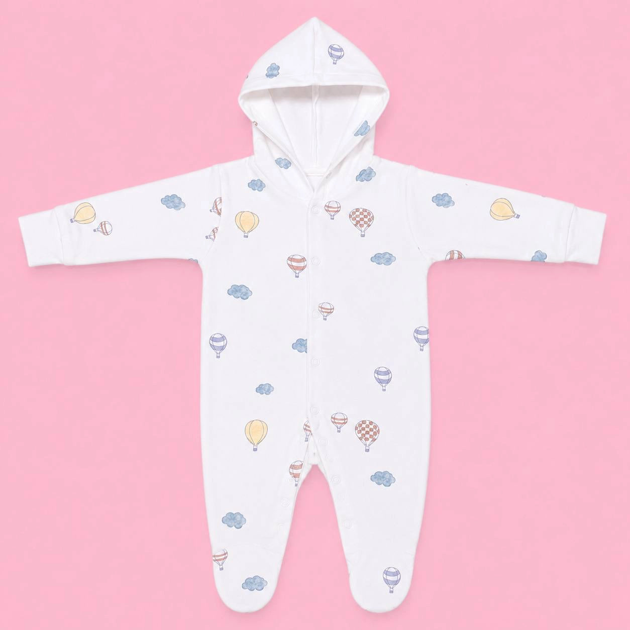 Baby Hooded Zip Sleepsuit Parachute | 0-3 Months | Romper