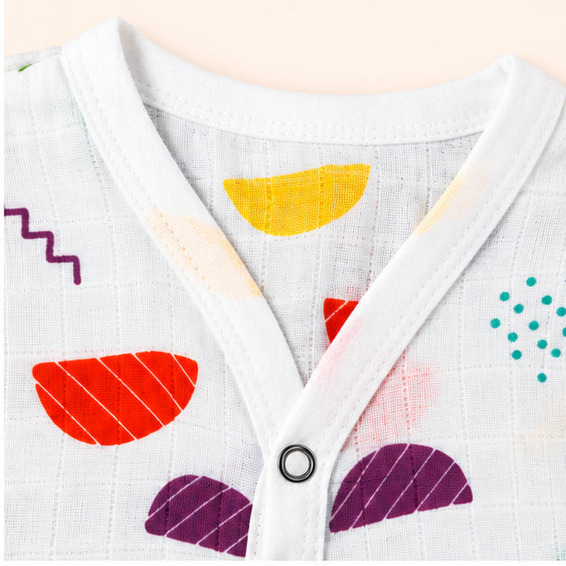 Printed Muslin Jabala for Newborn Baby| Geometric|