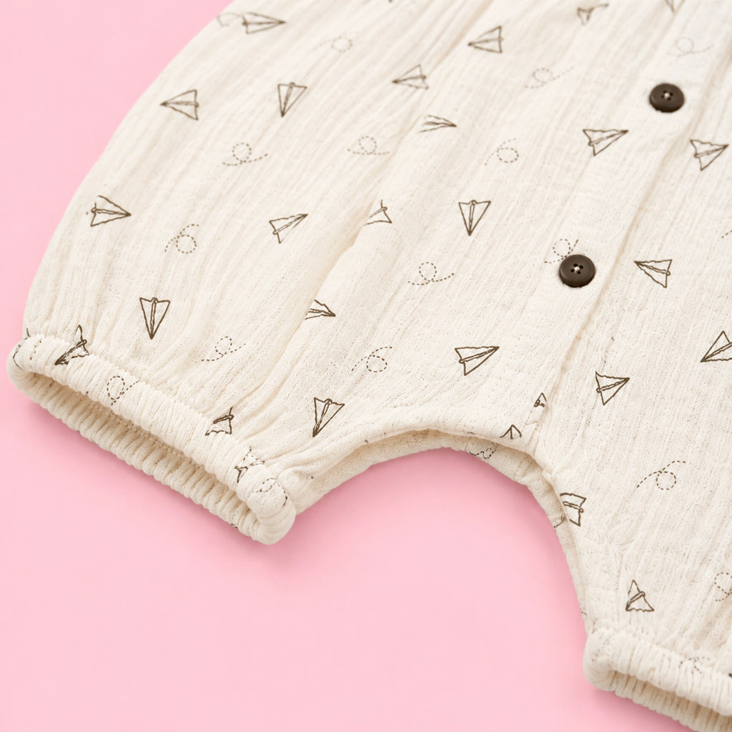 Crinkle Muslin Baby Gurl Romper | 0-3 Months | Romper