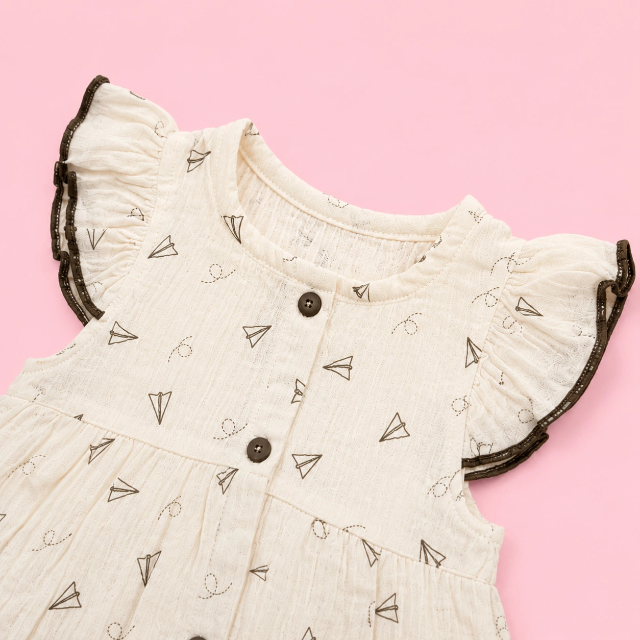 Crinkle Muslin Baby Gurl Romper | 0-3 Months | Romper