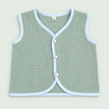Soft Muslin Jabala for Newborn Baby | Green|