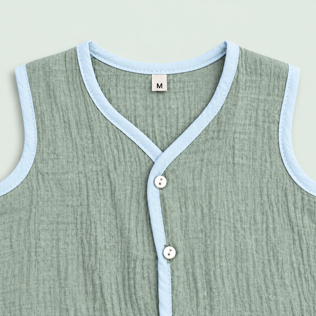 Soft Muslin Jabala for Newborn Baby | Green|