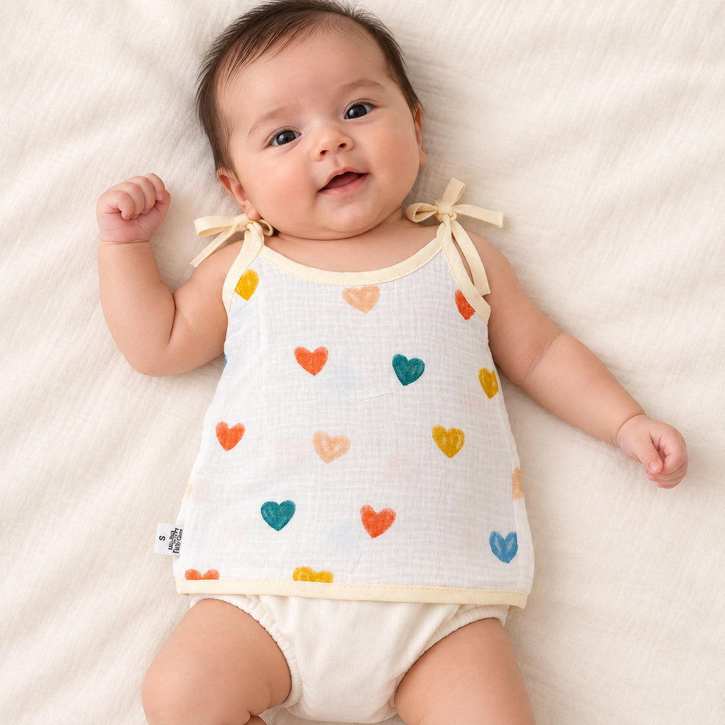 Soft Muslin Tie-Up Jabala for Newborn Baby|Love|