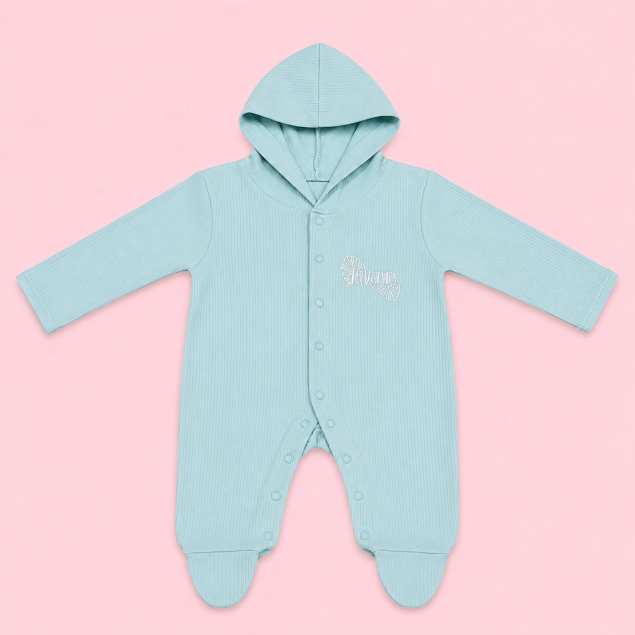 Baby Hooded Button  Sleepsuit Bear| 0-3 Months |