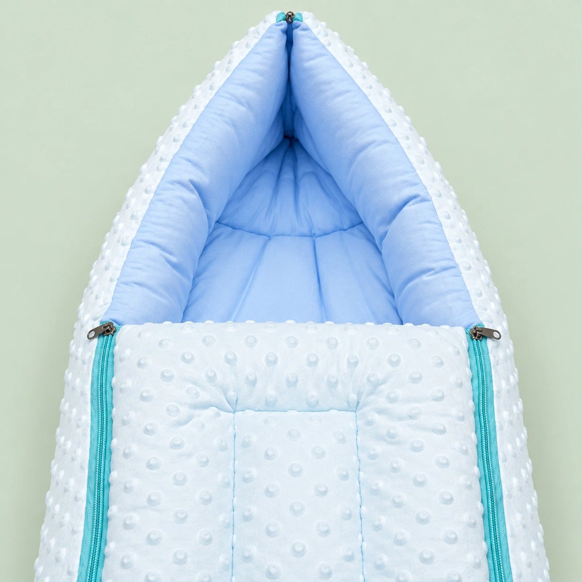 Baby Carry Nest with Dual Side Zipper – Soft & Cozy Newborn Sleeping Bag | Blue | 0–6 Months