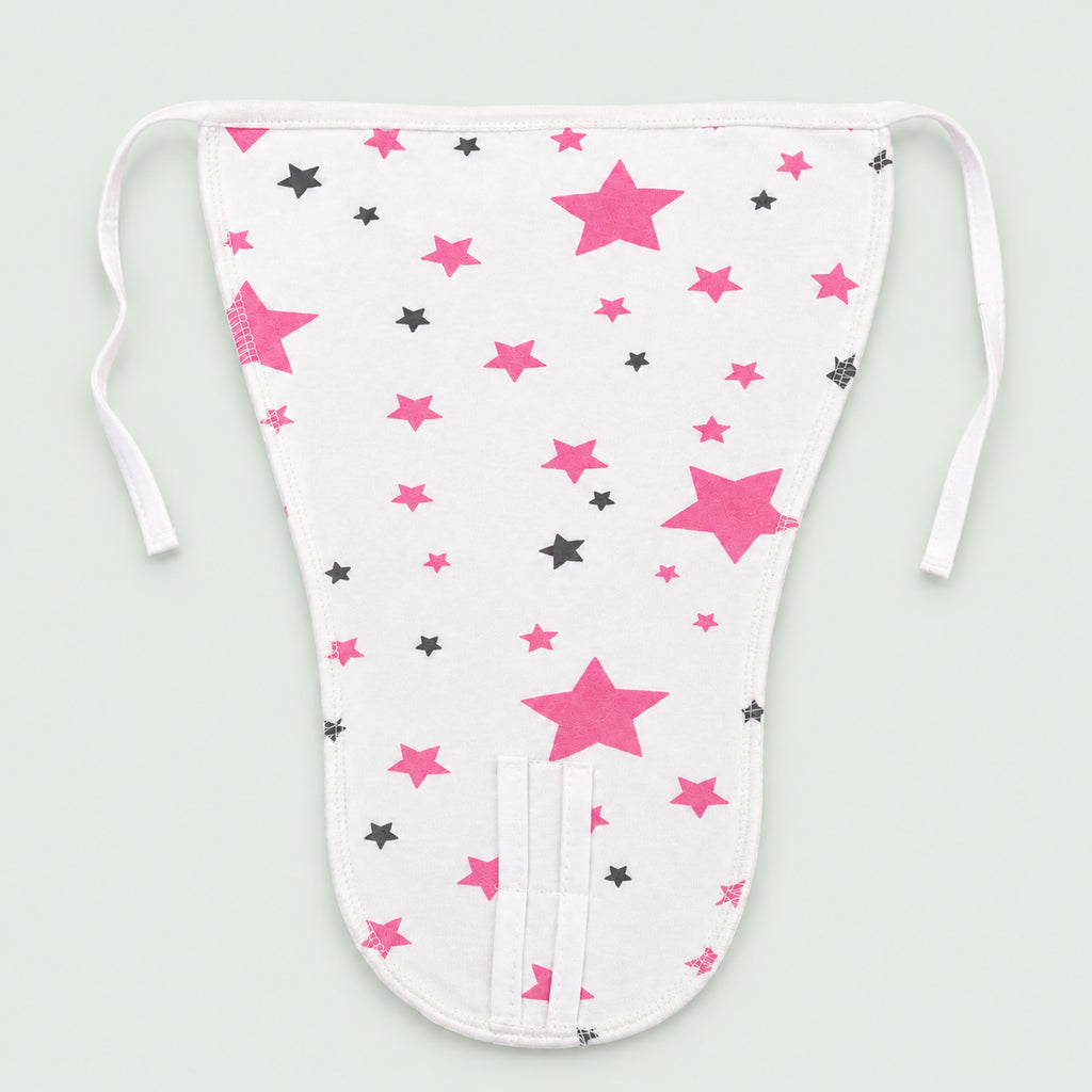 Muslin Nappies | Tie - up | Pink star