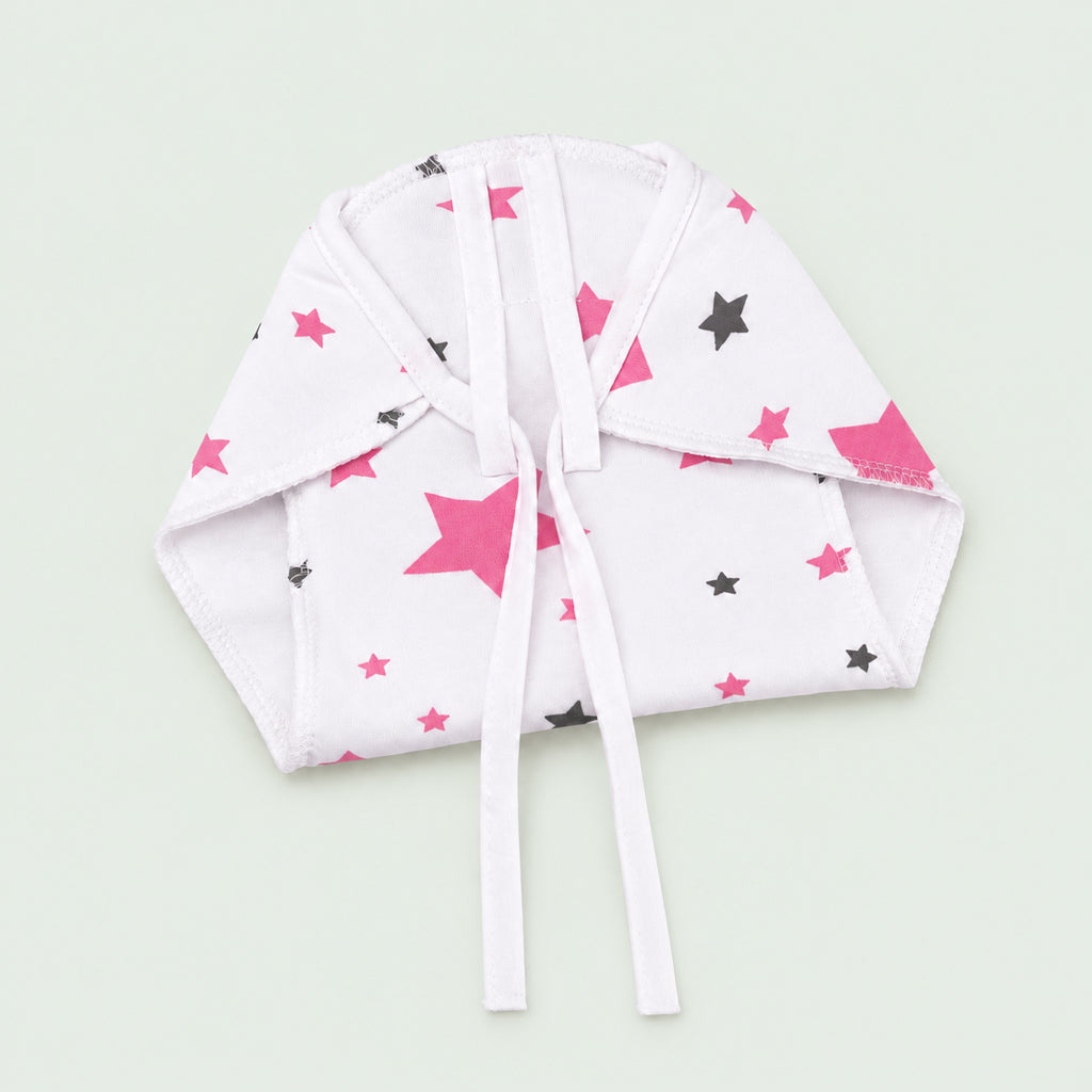Muslin Nappies | Tie - up | Pink star