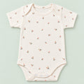Baby Half sleeve Floral Onesie White Flower – 0-3 Months