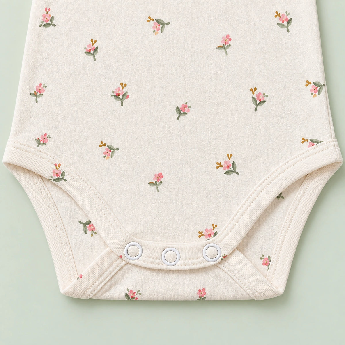 Baby Half sleeve Floral Onesie White Flower – 0-3 Months
