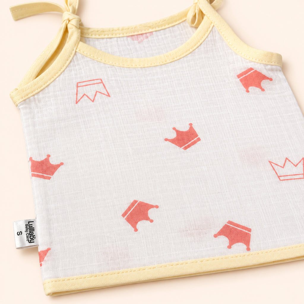 Soft Muslin Tie-Up Jabala for Newborn Baby|Crown|