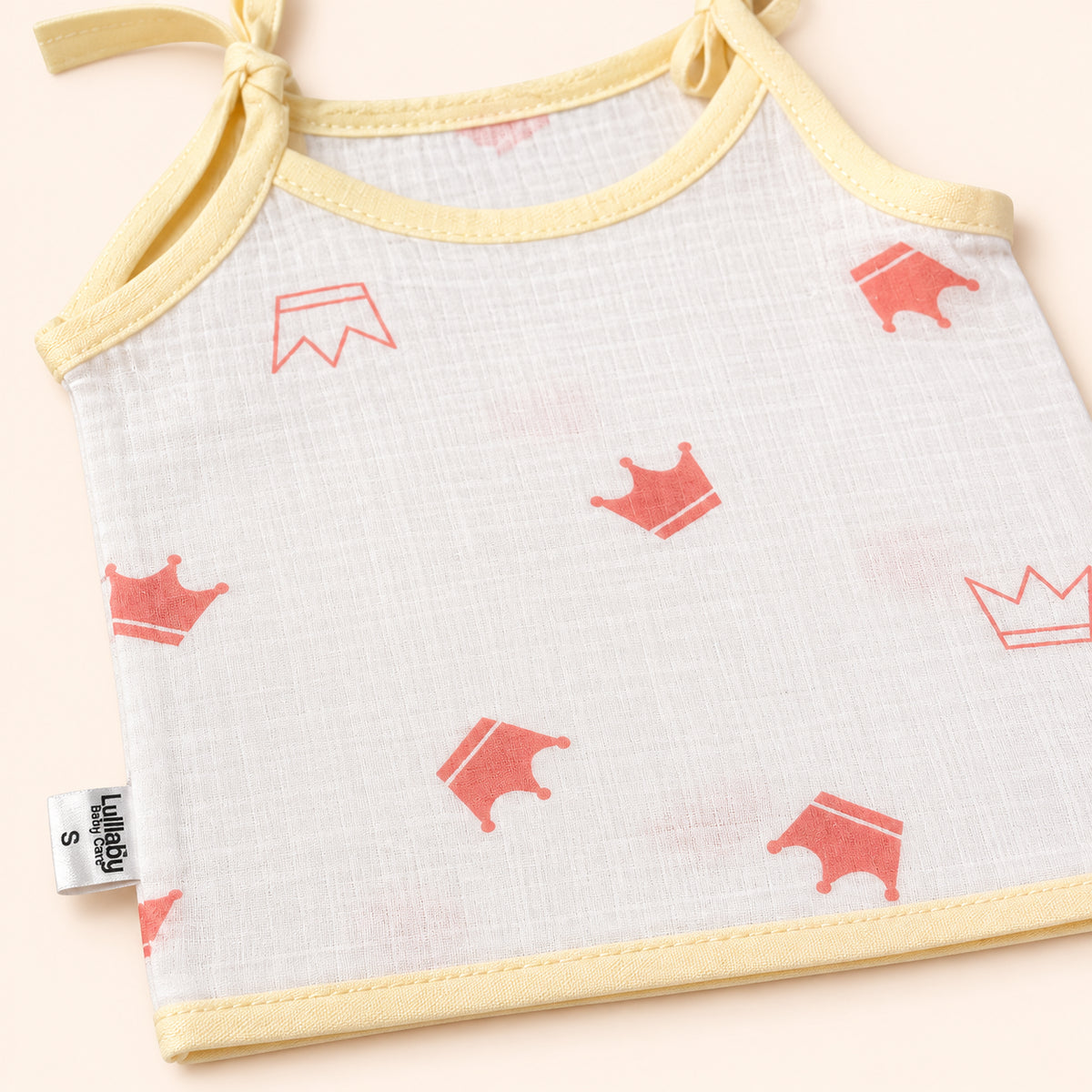 Soft Muslin Tie-Up Jabala for Newborn Baby|Crown|