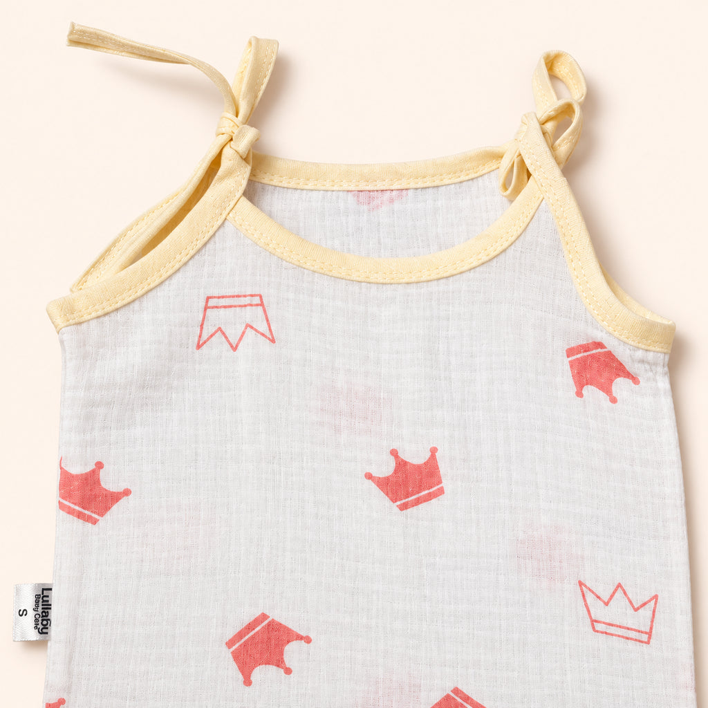 Soft Muslin Tie-Up Jabala for Newborn Baby|Crown|
