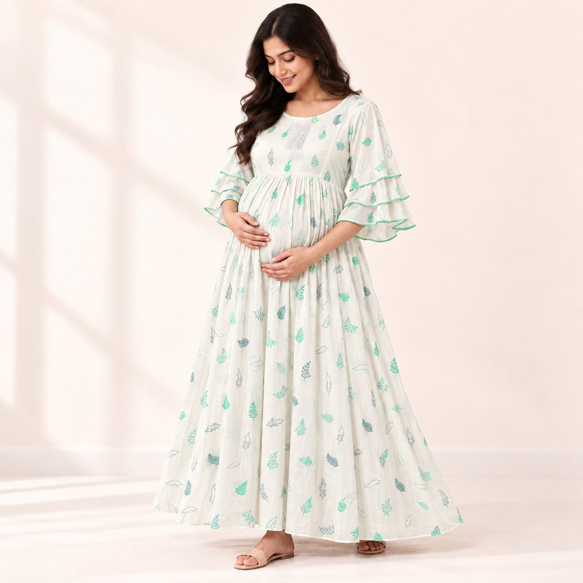 Maternity & Nursing  Dress| Mint Leaf|
