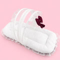 Premium Newborn Baby Net Bed with Mosquito Net – white & maroon