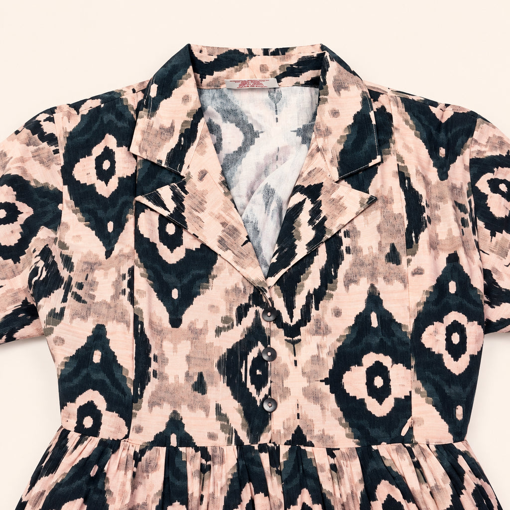 Printed Maternity & Nursing Maxi Dress – Blush Pink & Black