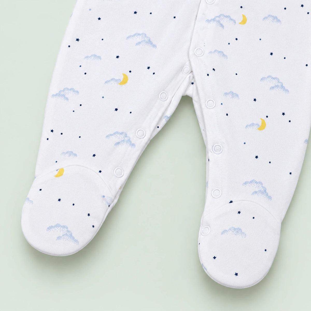Baby Button Sleepsuit Moon| 0-3 Months | Romper