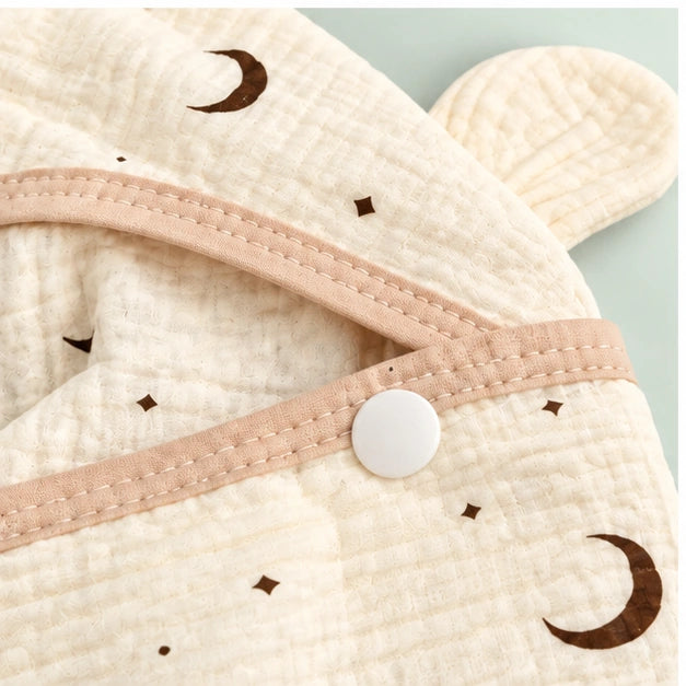 Soft Muslin Baby Swaddle Wrapper with Hood