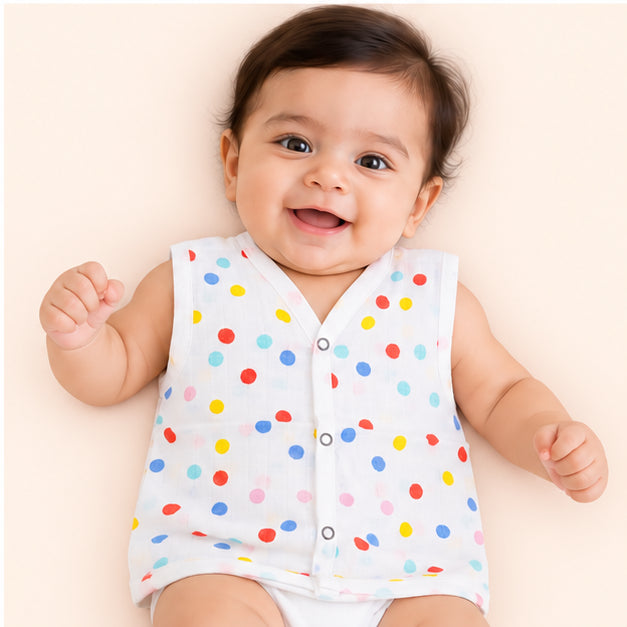 Printed Muslin Jabala for Newborn Baby