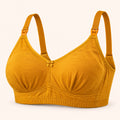 Maternity & Nursing Bra with Easy Feeding Clips|Mustard Yellow|L|