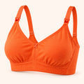 Maternity & Nursing Bra with Easy Feeding Clips|Orange|S|