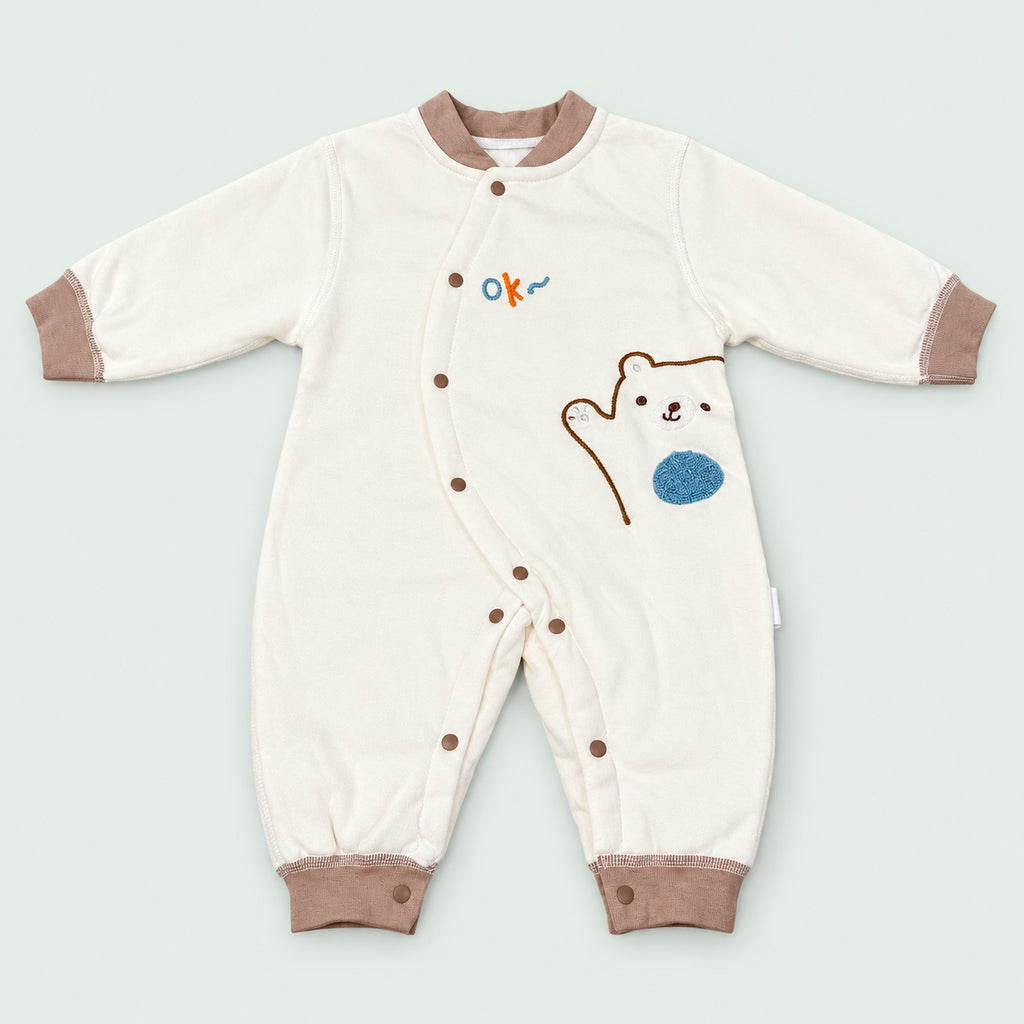 Newborn Baby Full Sleeve Romper|Brown|