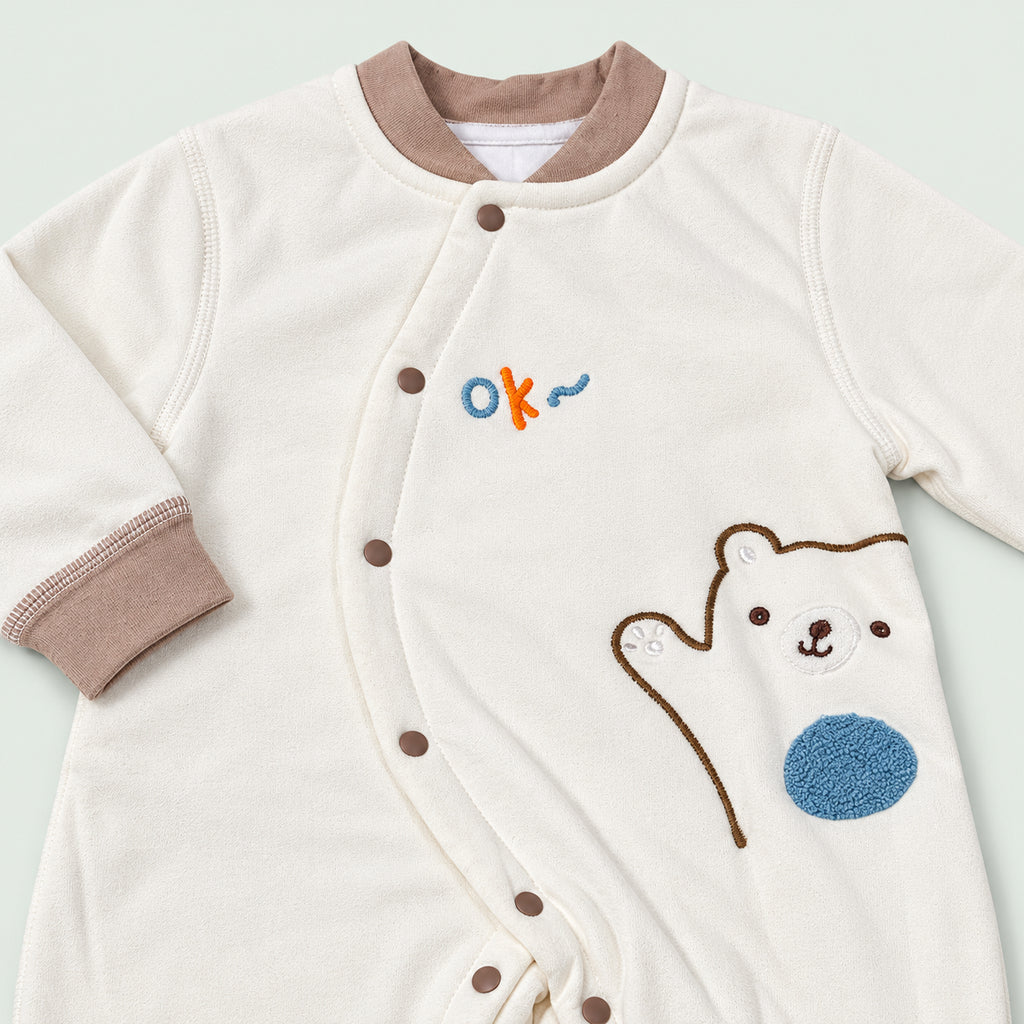 Newborn Baby Full Sleeve Romper|Brown|