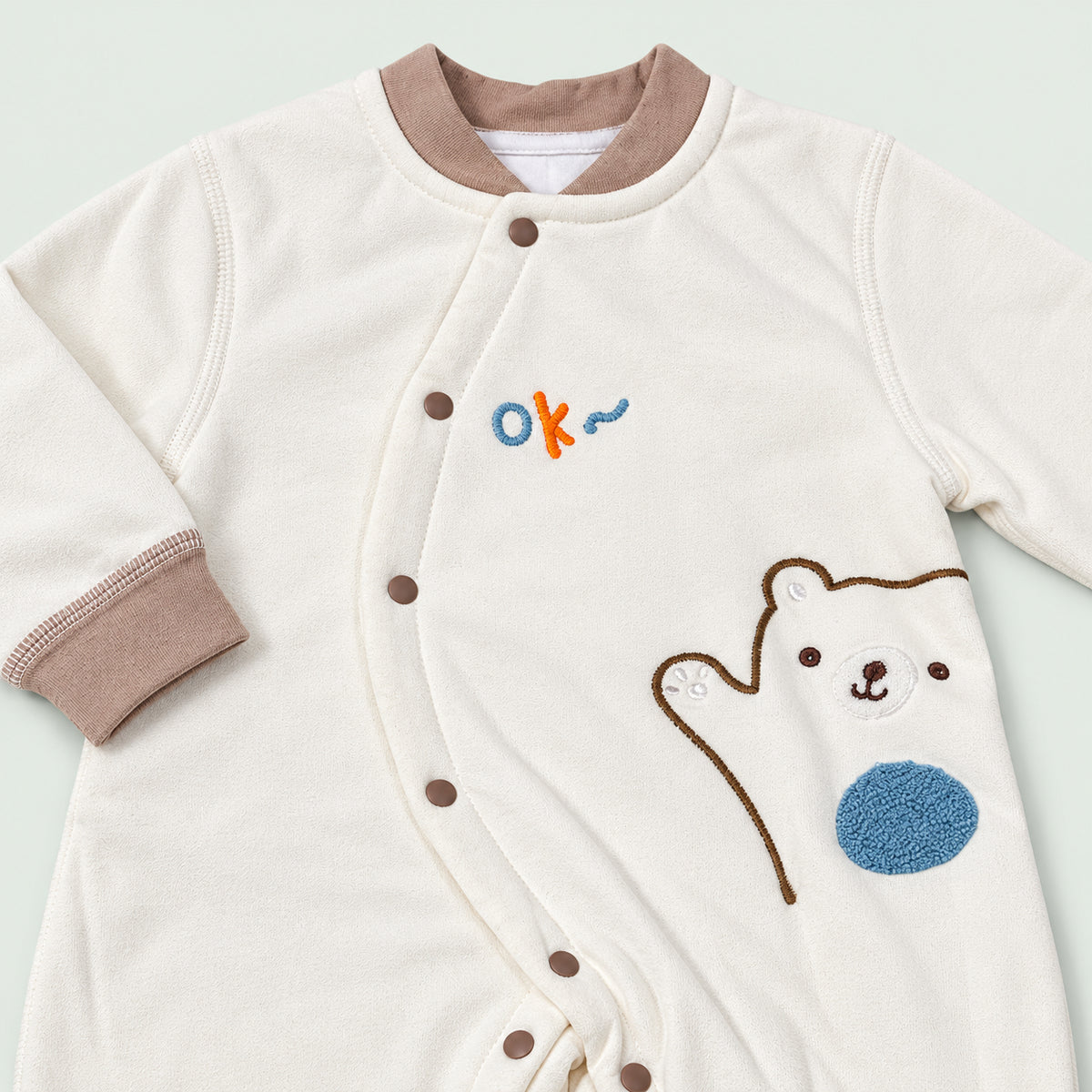 Newborn Baby Full Sleeve Romper|Brown|