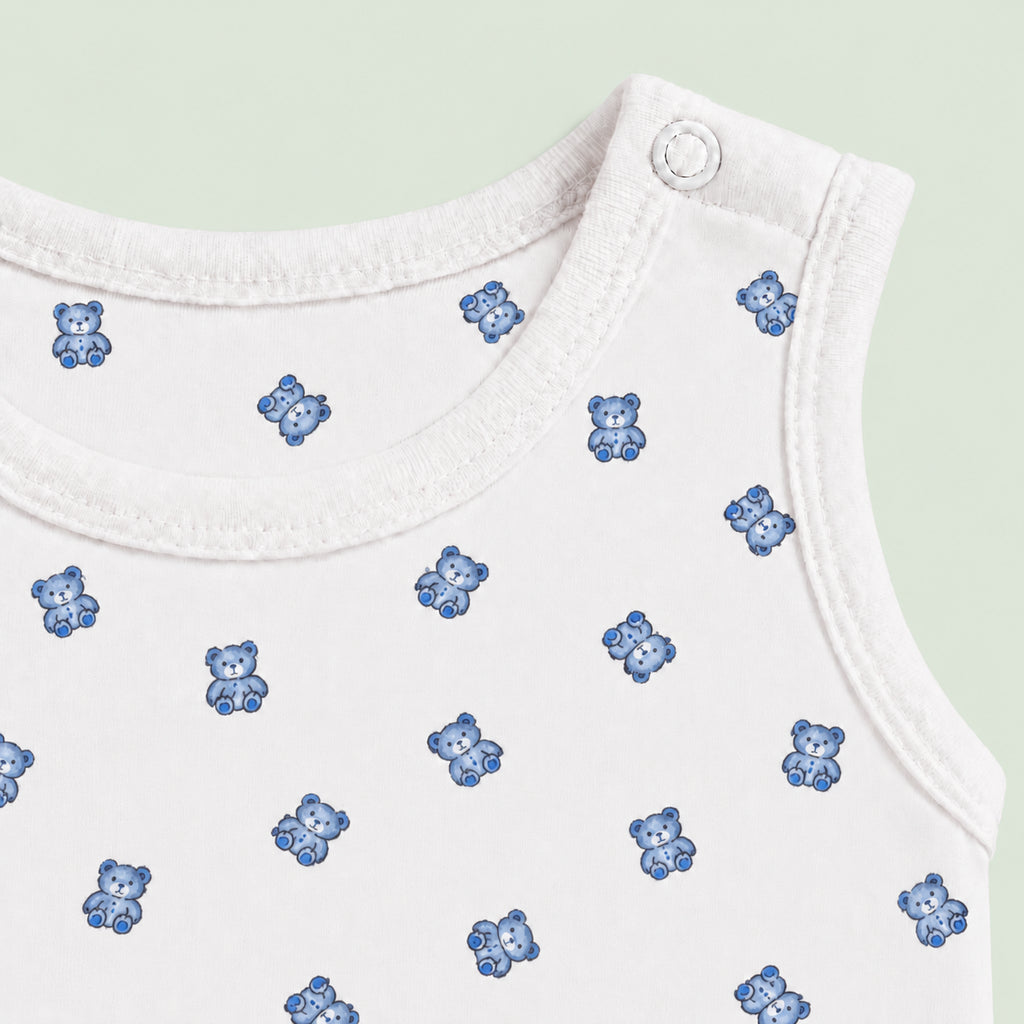 Baby Sleeveless Floral Onesie | Bear | 0-3 Months