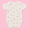 Baby Half sleeve Floral Onesie Turtle - 0-3 Months